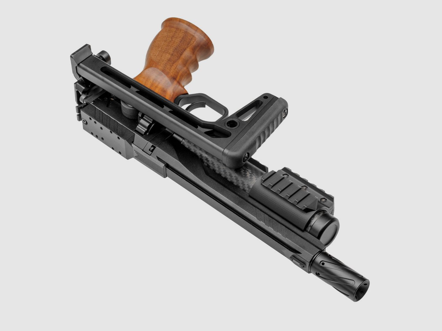 Schoudersteun | Huben GK1 Cal.22 & Cal.25 | Klapstock | CNC Aluminium | Zwart geanodiseerd, afbeelding 6 van 6