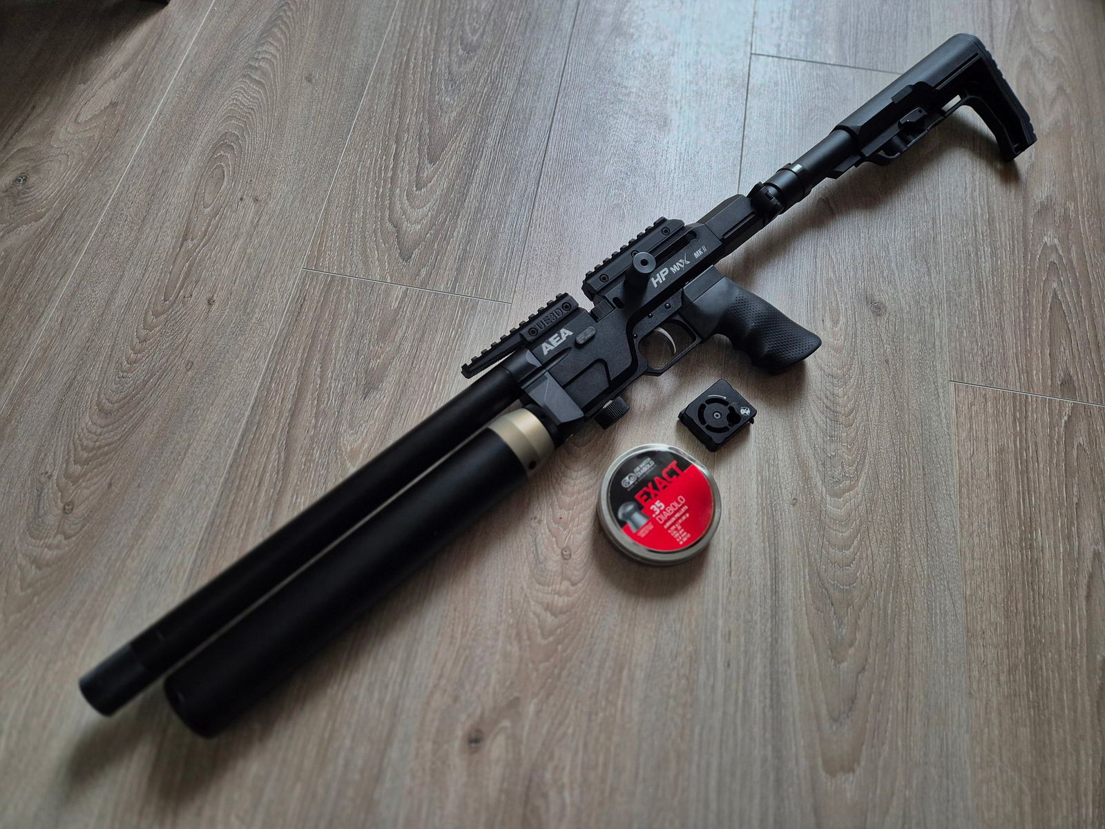 HPMax MK2, rifle PCP caliber .35 (9mm), "F" marking with accessories