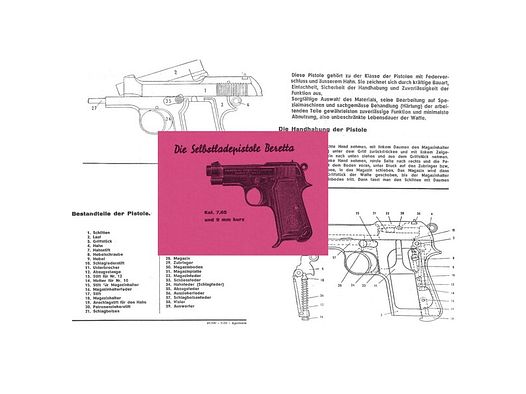 Nachdruck deutsche Bedienungsanleitung für Pistole Beretta Mod. 34 Cal. 7,65 und 9 mm kurz