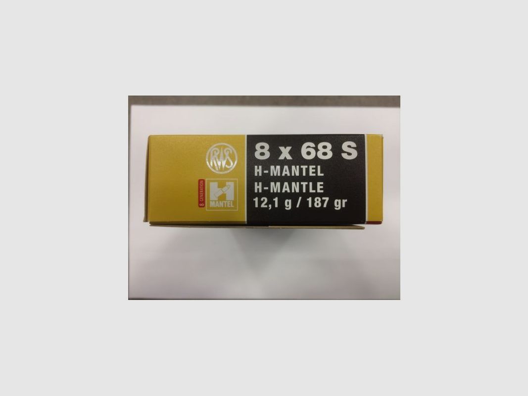 RWS CARTRIDGES 8 X 68 S HM 187 GR, image 2 of 2