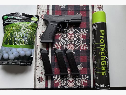 APS XTP Xtreme D-Mod mit Metallschlittten GBB 6mm BB schwarz inkl. Zubehör