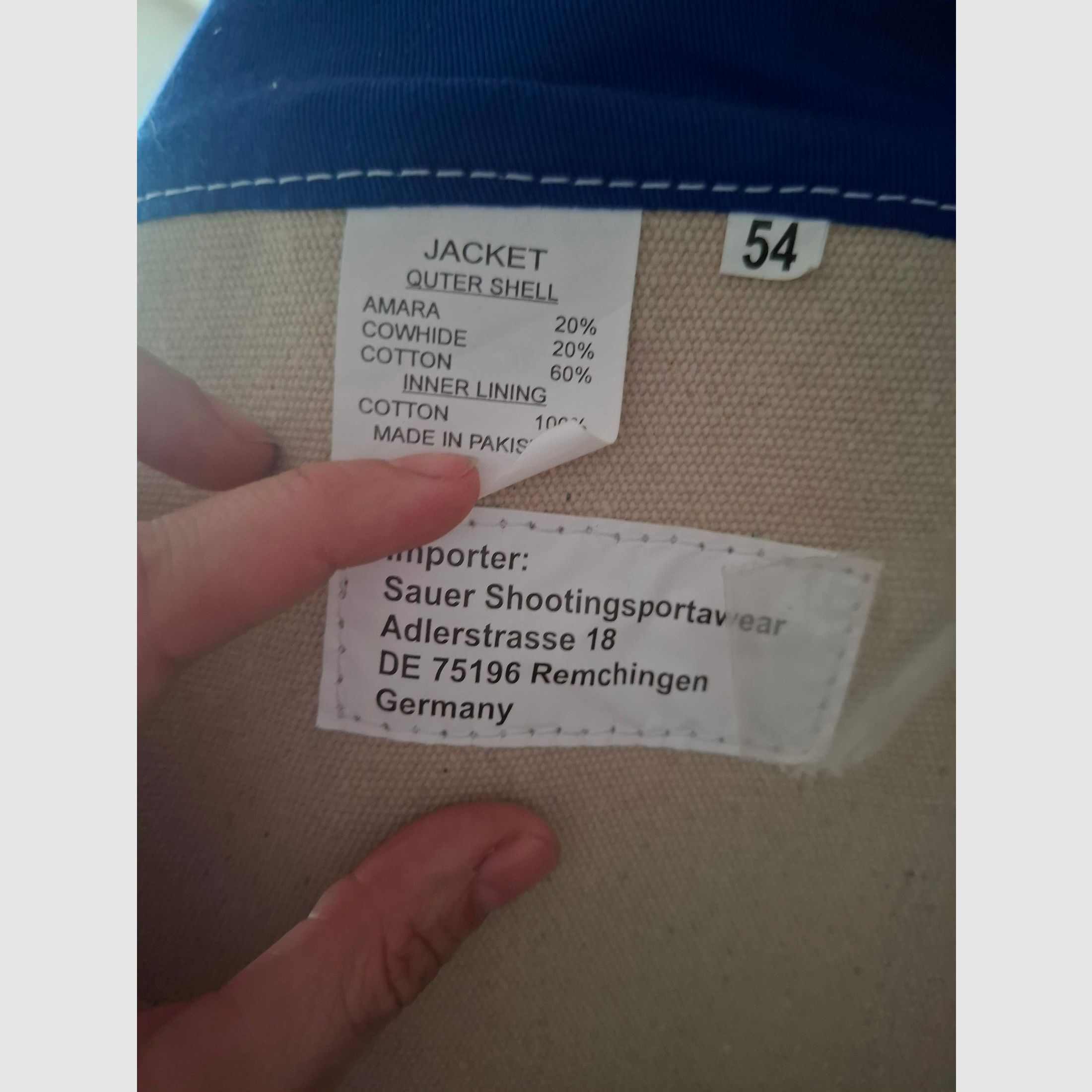 Chaqueta de tiro deportivo