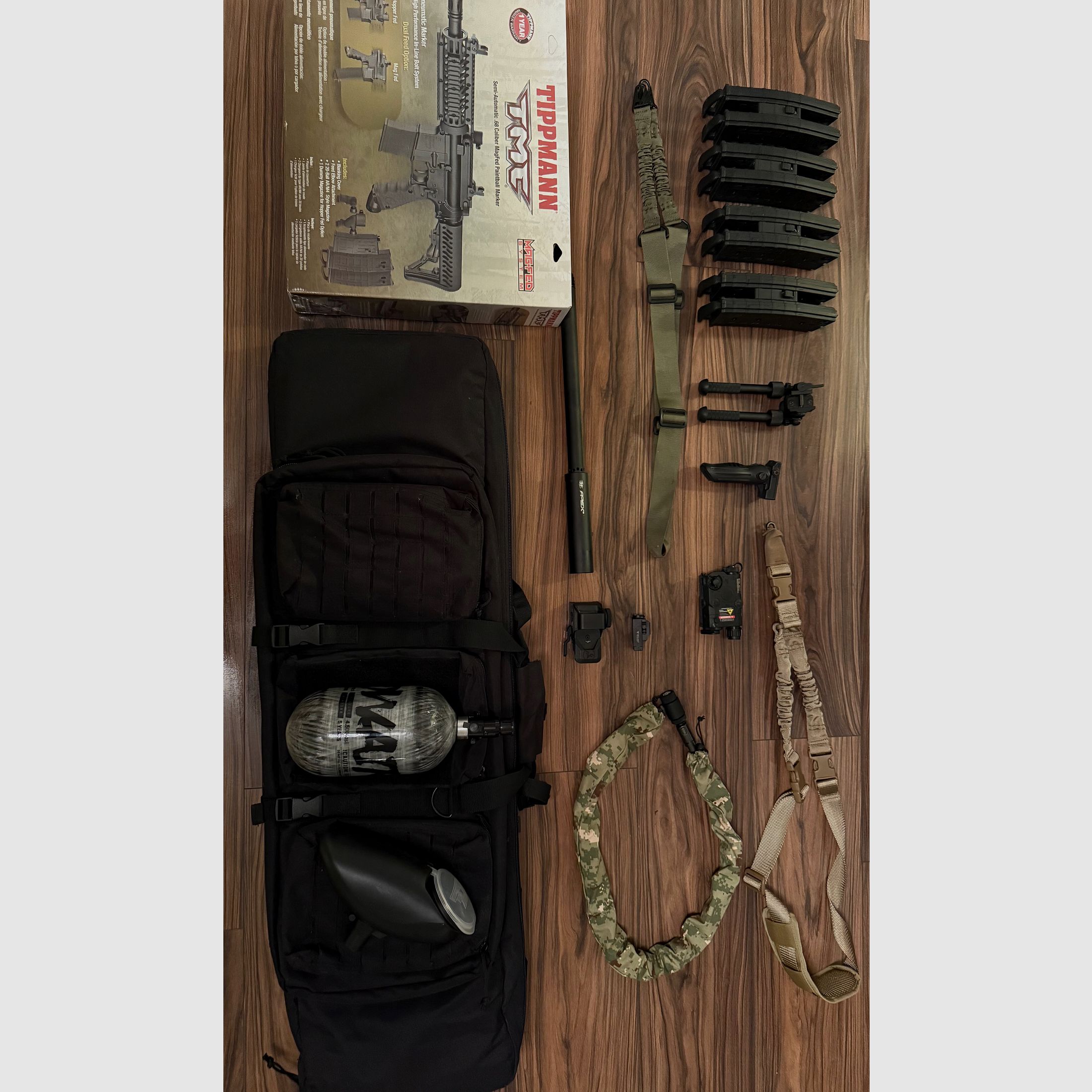 TIPPMANN TMC Set(2x GESPIELT) + ZUBEHÖR MAGFED
