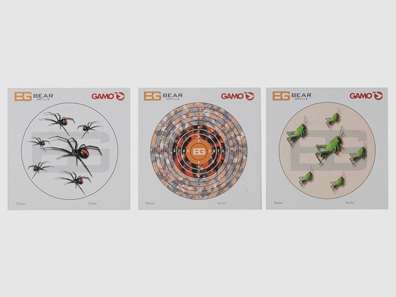 Zielscheibe Gamo Assorted Bear Grylls 3 verschiedene Motive 14 x 14 cm 100 StĂĽck