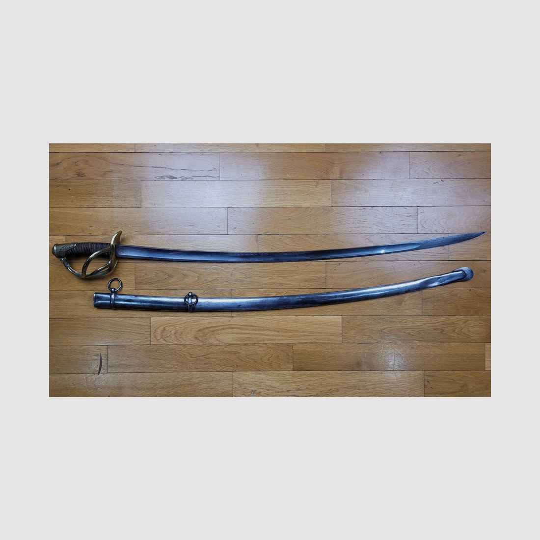Säbel Offizier der leichten Kavallerie Mod. 1822 unmodifiziert 1882 Klingenthal 1831 – 9. Jäger zu Pferd Futteral der Vorschrift 1822 – TBE, Bild 2 von 27