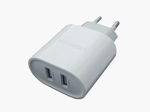 Woodline charger 100-240V 2 x USB-A (2.4A + 2.4A)