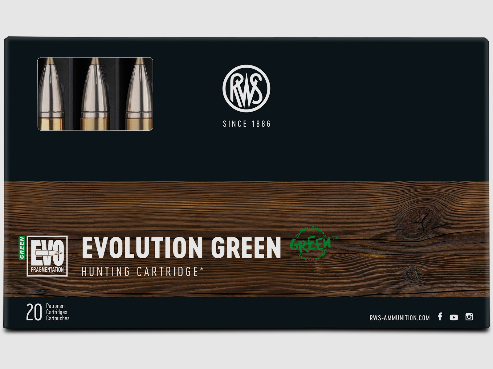 RWS 9,3x62 EVO Green 11,9g Bleifreie Büchsenpatronen