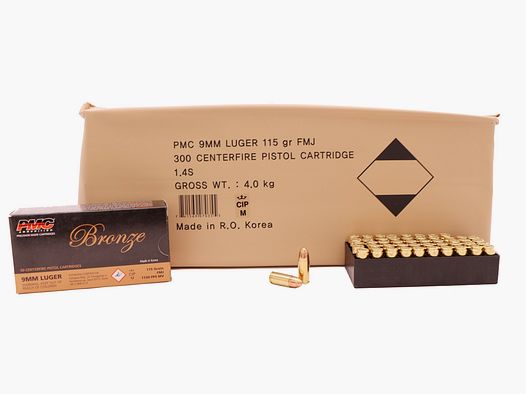9 mm Luger FMJ 115 g. PMC Battle Pack