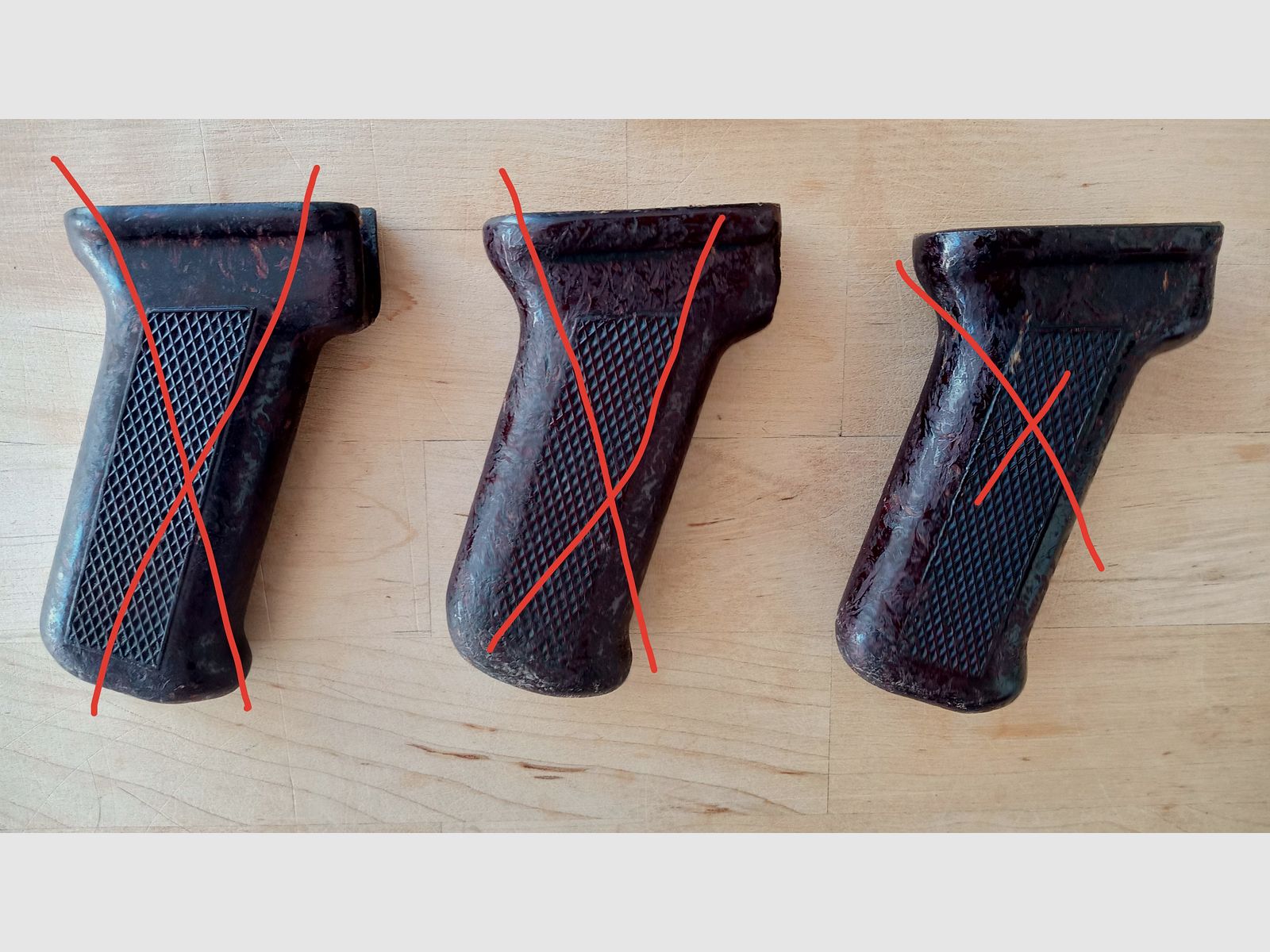 Rumänische AKM-Griffe aus Bakelit besser als der russische Griff / auch für AK74 AK-100 / Yunker / Cybergun 47