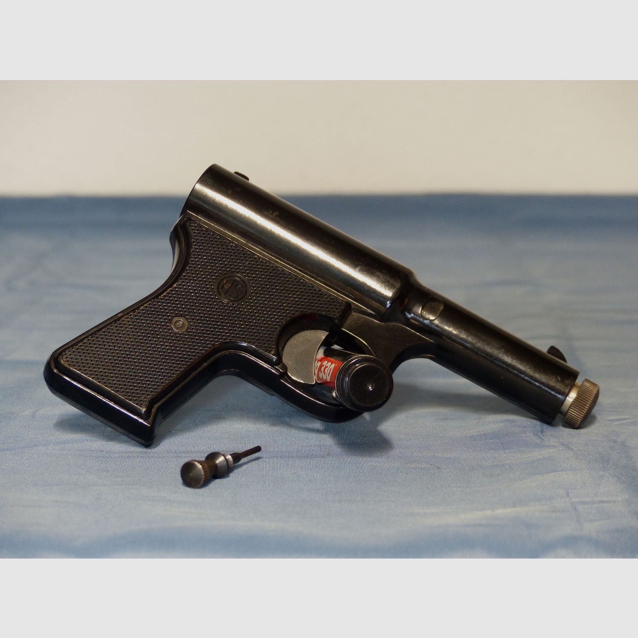 Pistolet à air comprimé ancien, pistolet en bakélite, pistolet HS Schmidt Mod. 9 A, canon télescopique, calibre 4,5 mm