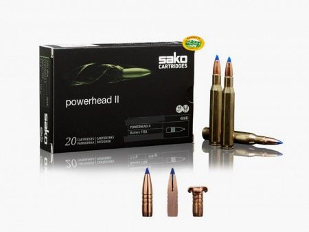 SAKO munizioni cal. 6,5x55 POWERHEAD II 120gr (BARNES TTSX) MONOLITICHE 493H