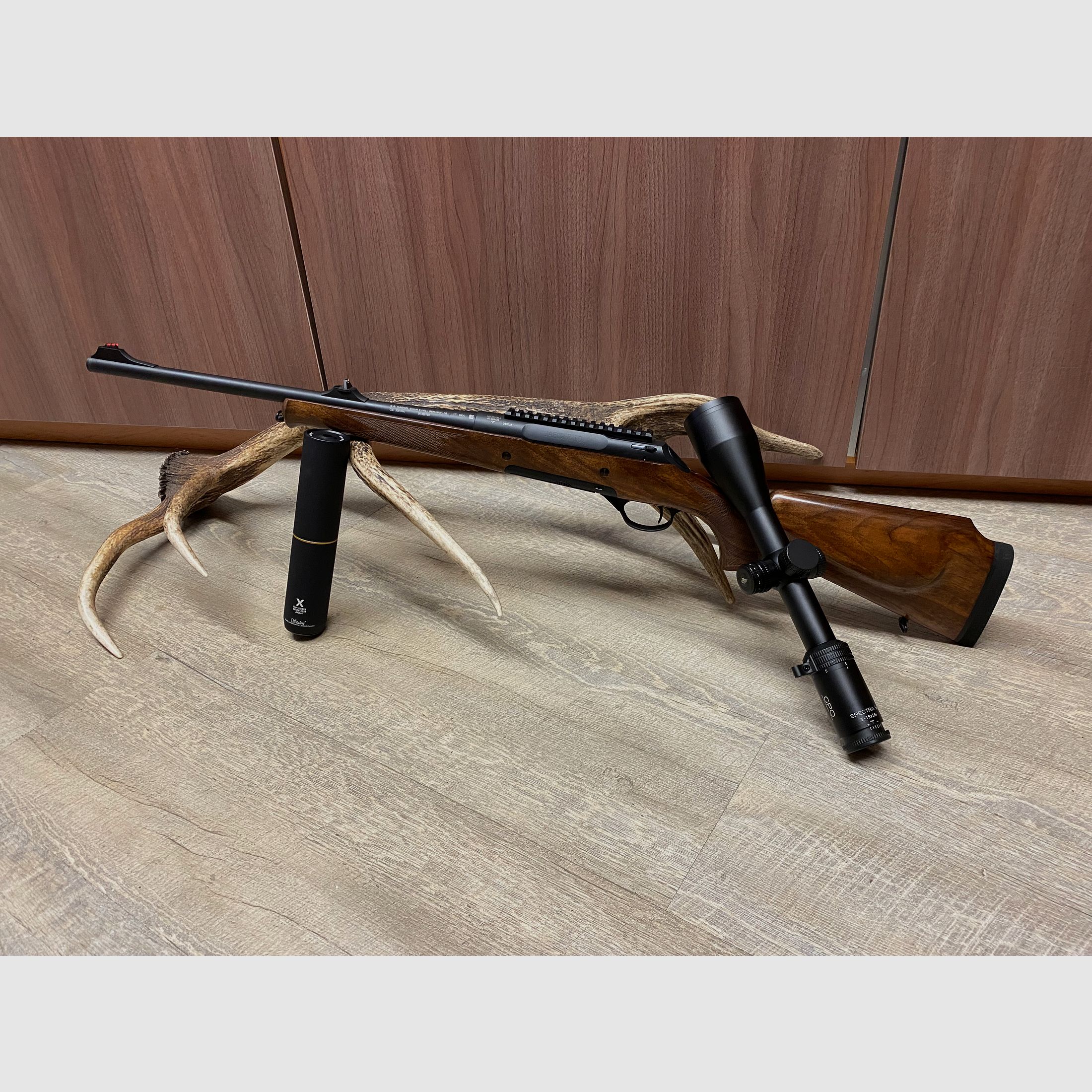 Haenel Jaeger 10 Lady Timber Compact, mit GPO Spectra 5x 3-15x56 & Stalon X108
