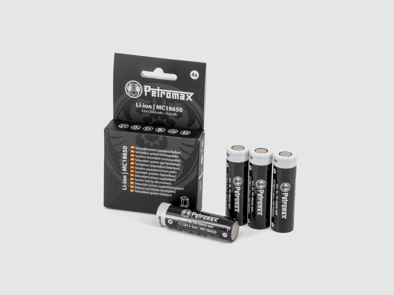 Petromax Li-Ion Batteries 18650 for LM500 (4-Pack)
