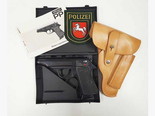 Walther	 Carl Walther PP Waffenfabrik Ulm/Do. Kaliber 7,65mm Browning Stempel Nds Polizei Niedersachsen