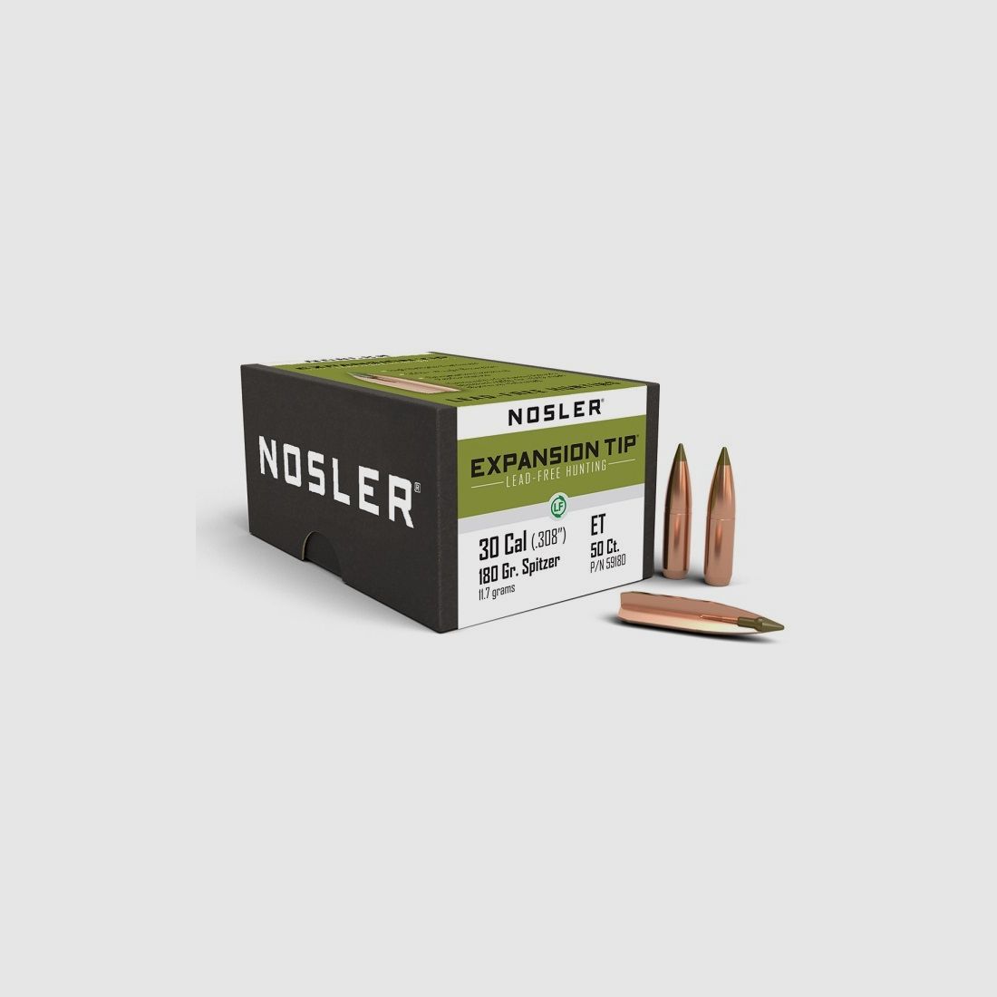 Nosler Hunting Cal .30 E-Tip Lead-Free - 180 Grain #59180