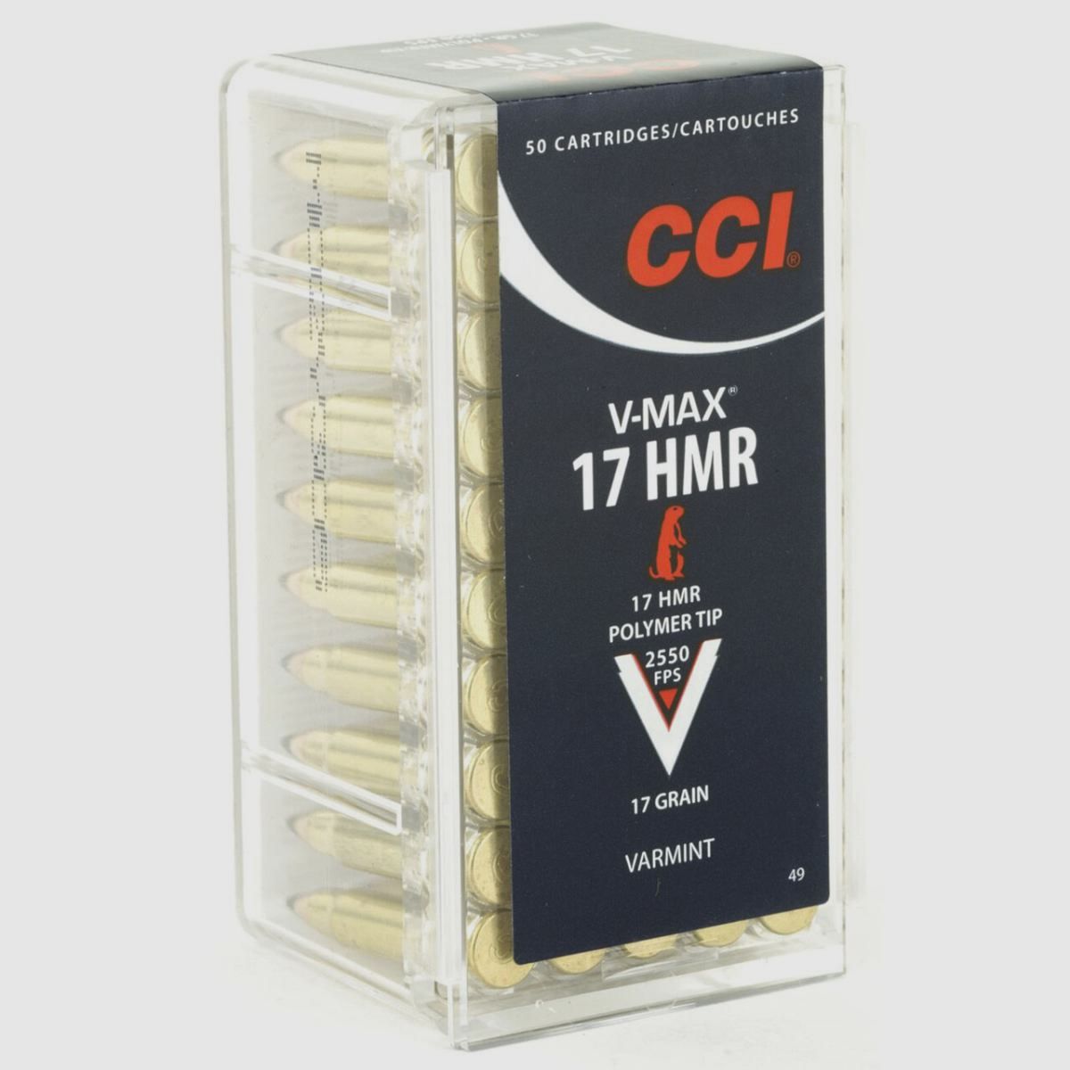 CCI V-Max .17 HMR 17GR Polymer Tip 50 cartucce