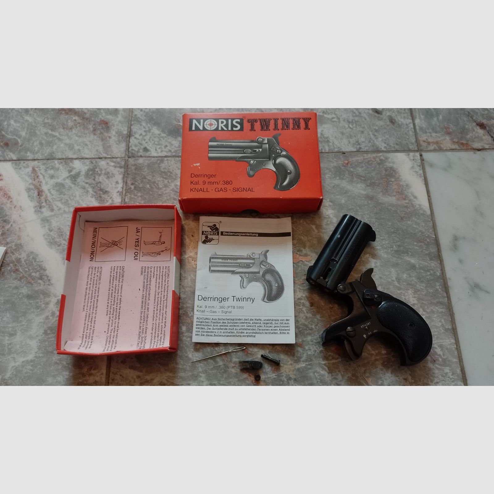 Noris Twinny Derringer Kal. 9mm / .380 - KNALL-GAS-SIGNAL-Defekt