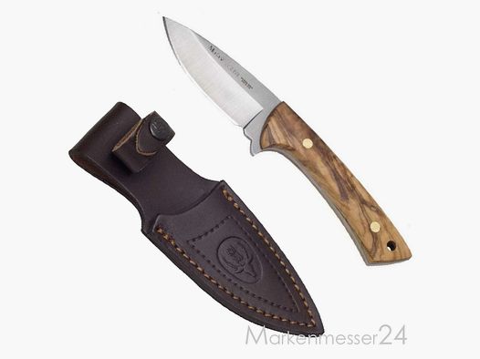Muela Colibri Olivenholz kleines handliches Fahrten-Messer mit Lederscheide