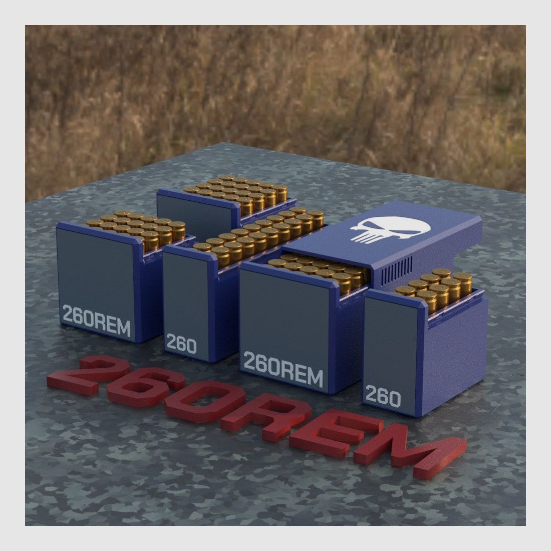 Filamelt Munitionsbox / Ammo Box .260 Remington – Patronenbox für 50 Schuss, Made in Germany