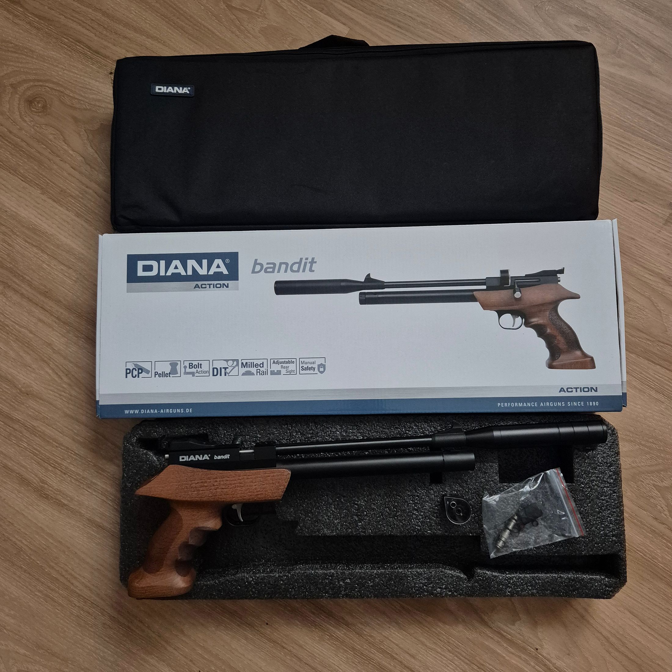 Diana Bandit Cal. 4.5mm air pistol – almost new!