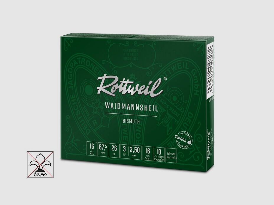ROTTWEIL loodvrije hagelpatroon 16/67.5 Bismuth WHM 26G 10 stuks 3,0 mm #5 standaardproef