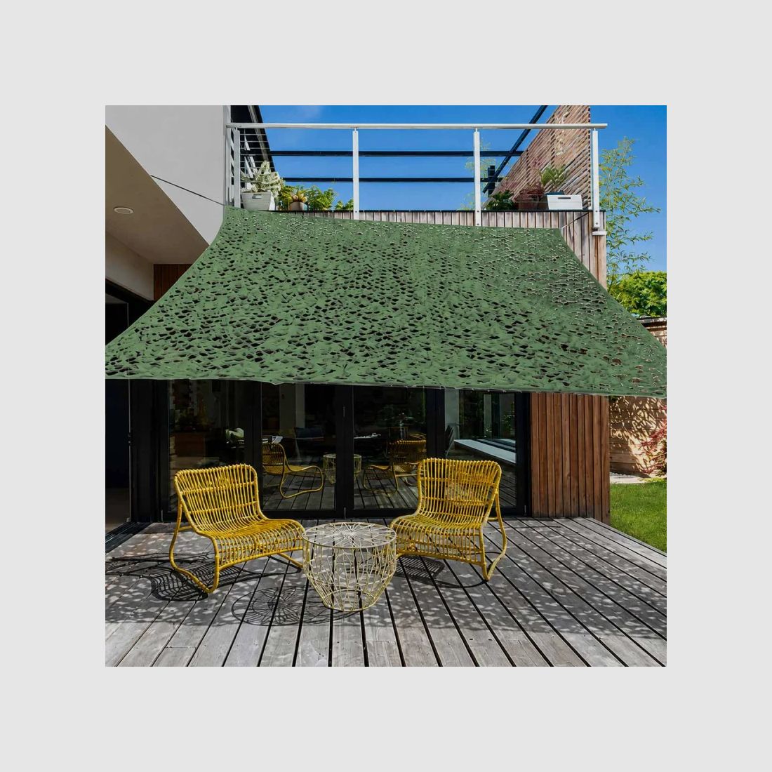 Voile d'Ombrage Rectangulaire 2x3m - Vert Camouflage, image 1 sur 4