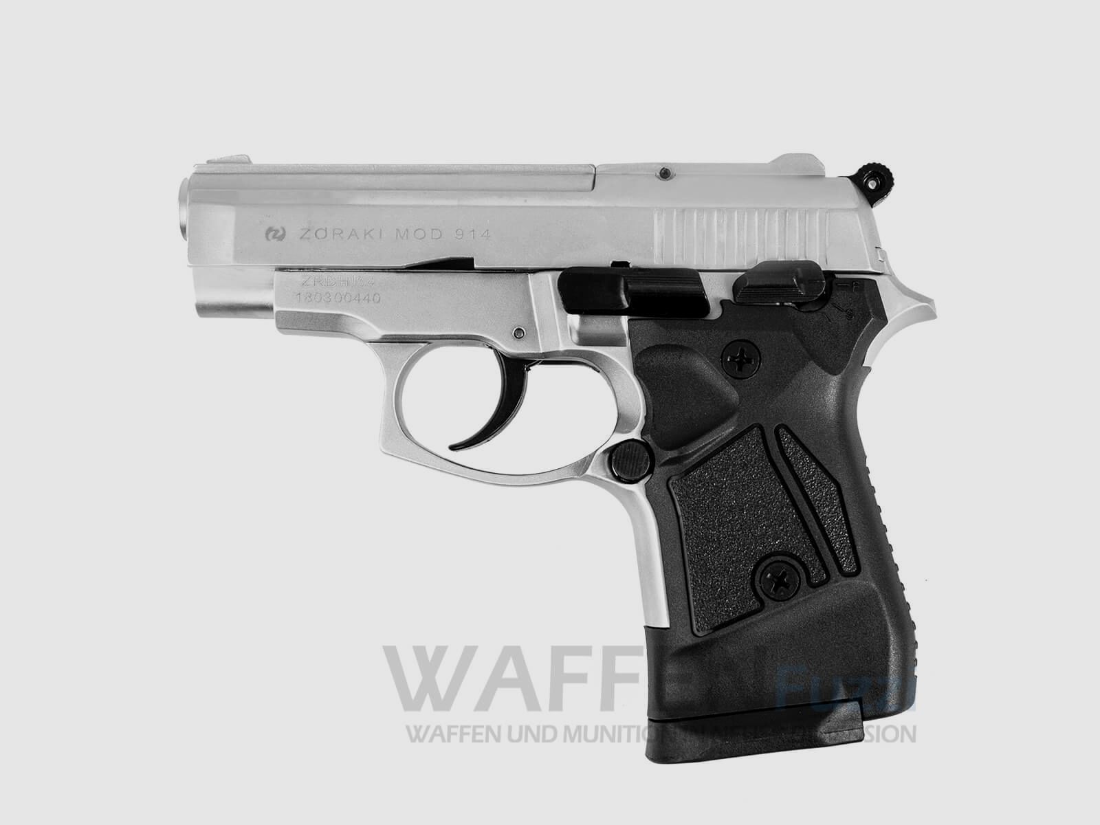 Zoraki 914-P matte chroom schreckschusswapen 9mm P.A.K.