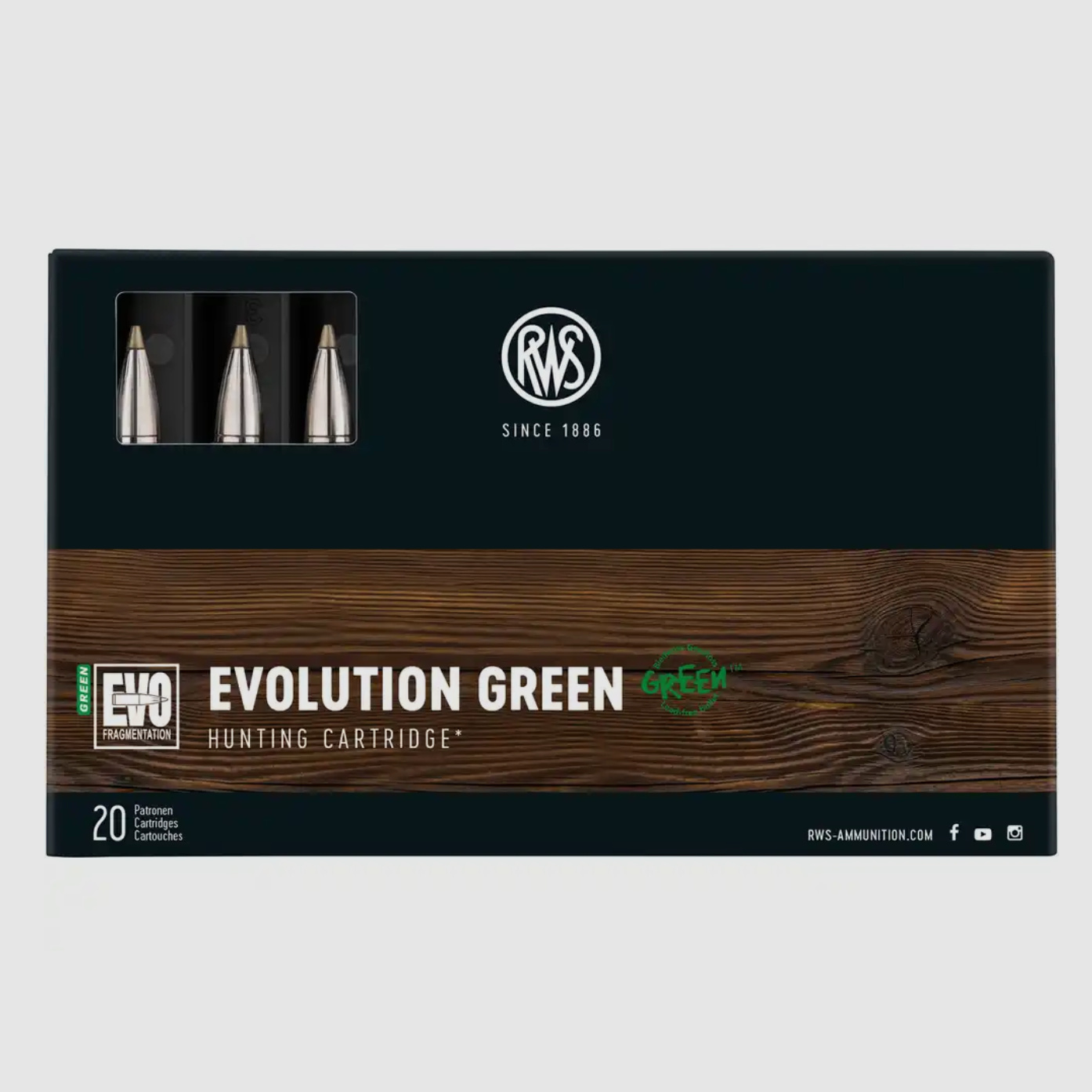 RWS 8x57 IRS Büchsenpatronen EVO Green 9,0g 139grs.