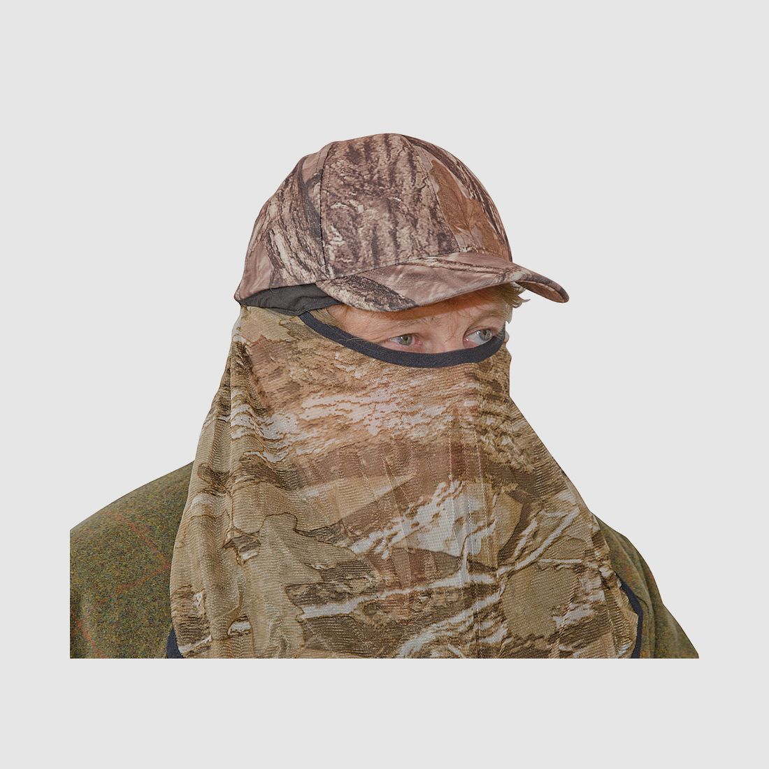 Cappello mimetico con maschera per il viso