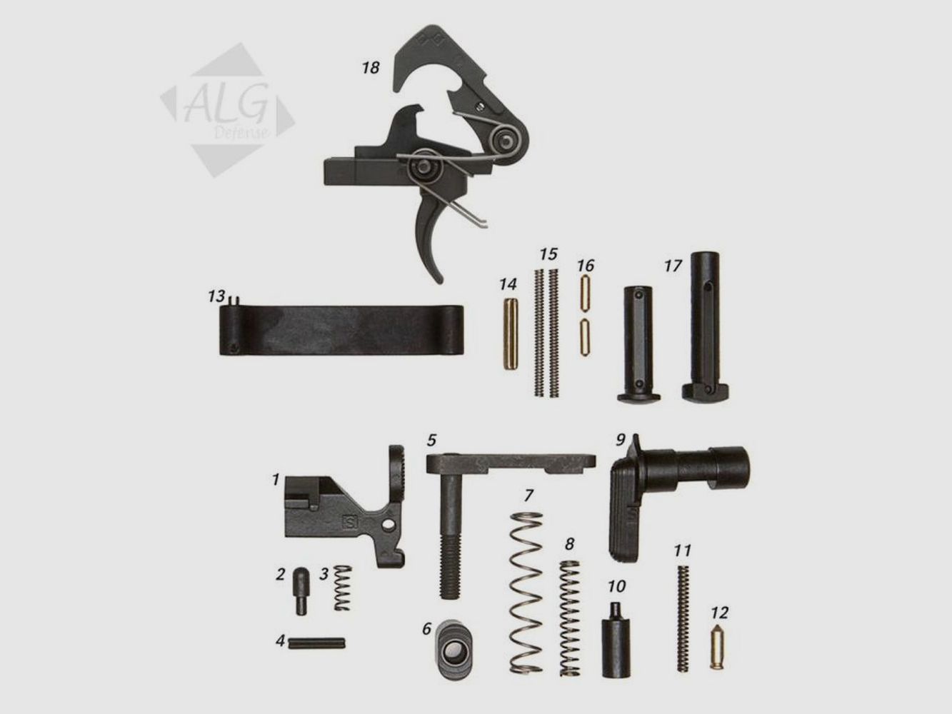 ALG Defence Complete AR15/M4 Mil-Spec Lower Parts Kit with QMS Trigger