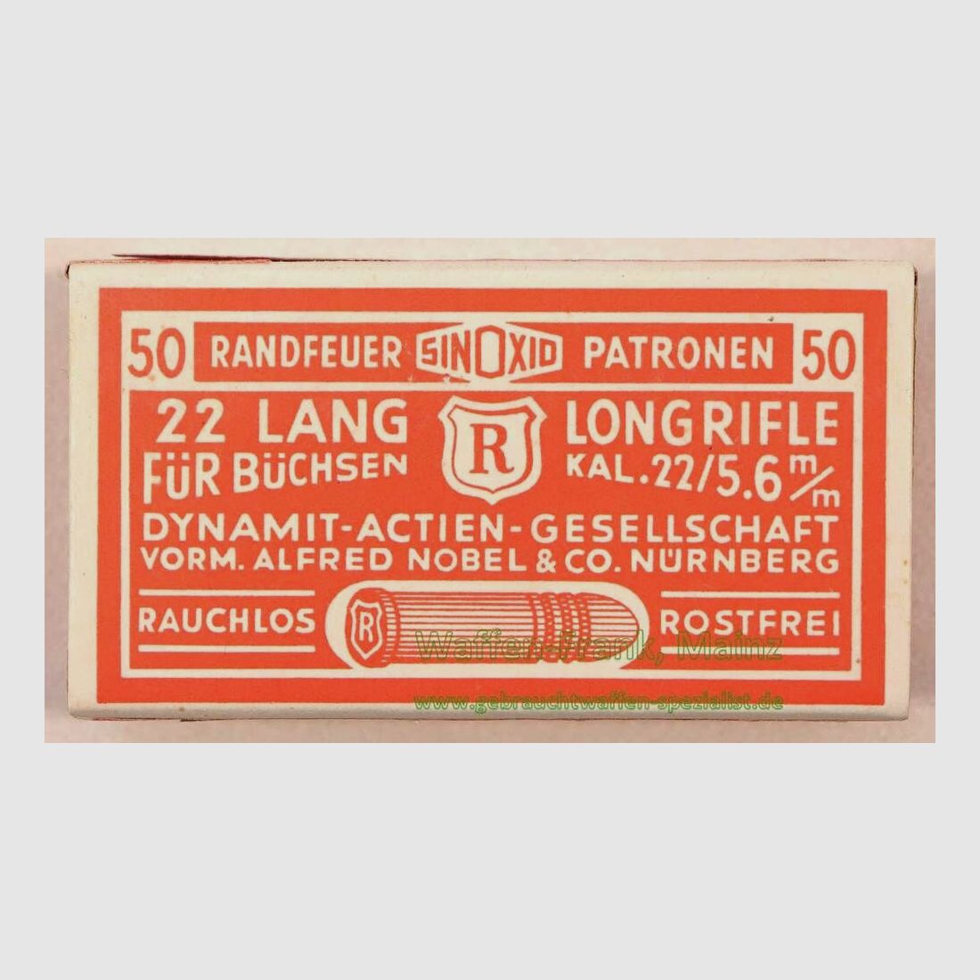 RWS (WZd.Fa.Rottweil) rifle cartridges .22 lr /5.6x16 target DM 1