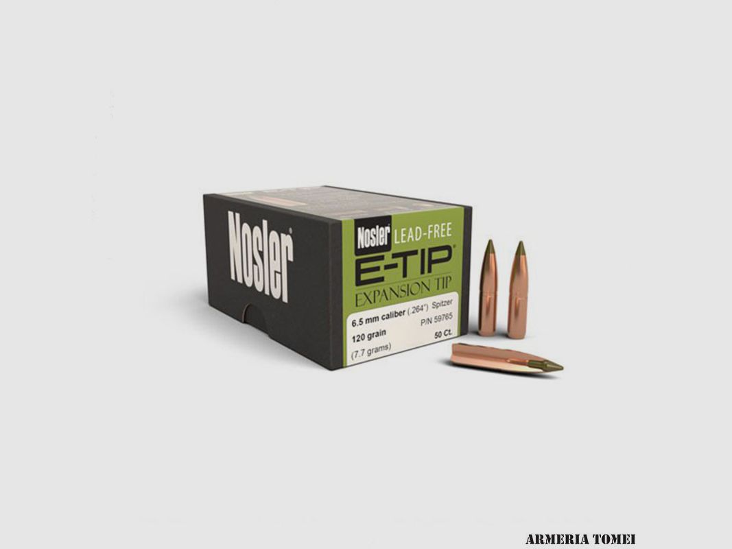 BULLE – NOSLER – E-TIP LEAD FREE 6.5 MM ( .264″ ) / 120 G ( 50 PCS)