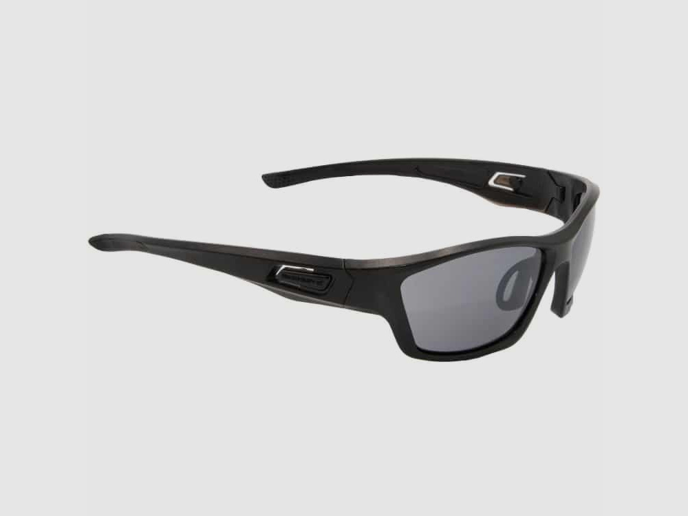 SwissEye TOMCAT Airsoft Schutzbrille (schwarz) - POLARISIERTES smoke/rauch Glas