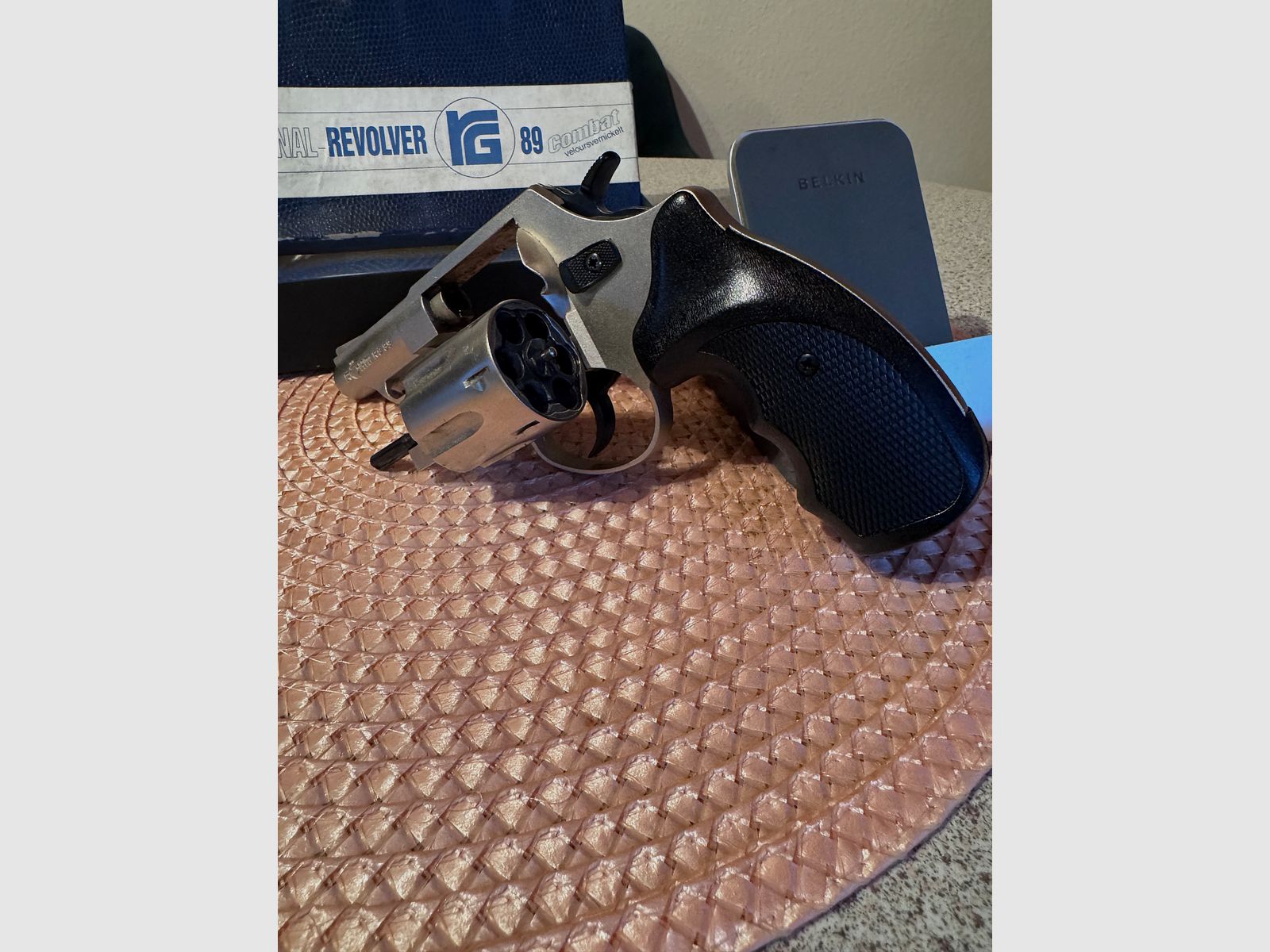 Röhm Gasrevolver (SRS) RG 89 Nickel Kal.9mm R Compatgriff 