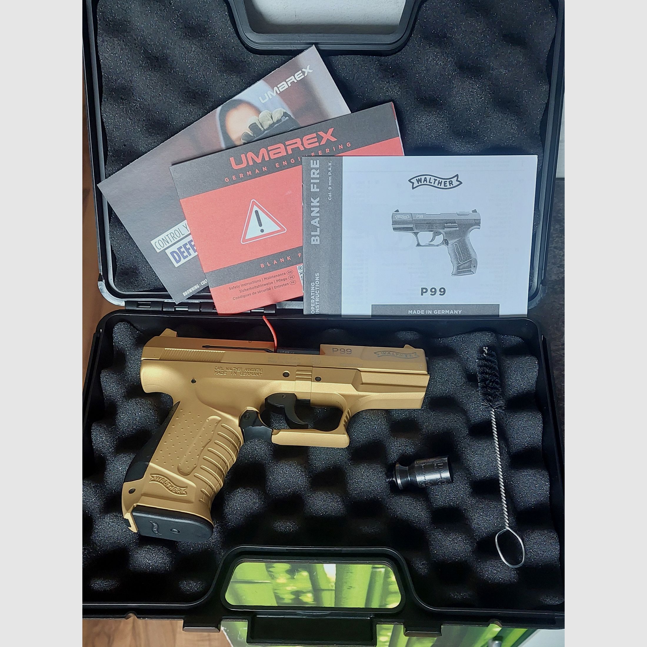 ⚠️ RARO! MODULO SPECIALE Walther P99 in versione dorata "GOLD" 9 mm (PTB 762) Schreckschuss nessuna Reck Glock HW94 Colt