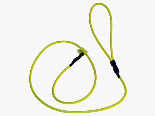 Handleine round with choking collar – yellow