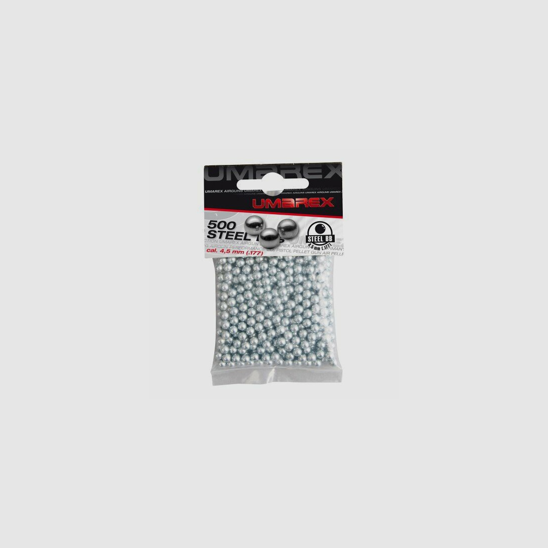 Umarex BB in acciaio 4,5 mm (.177), 0,35 g, argento, 500 pz, sacchetto di polietilene