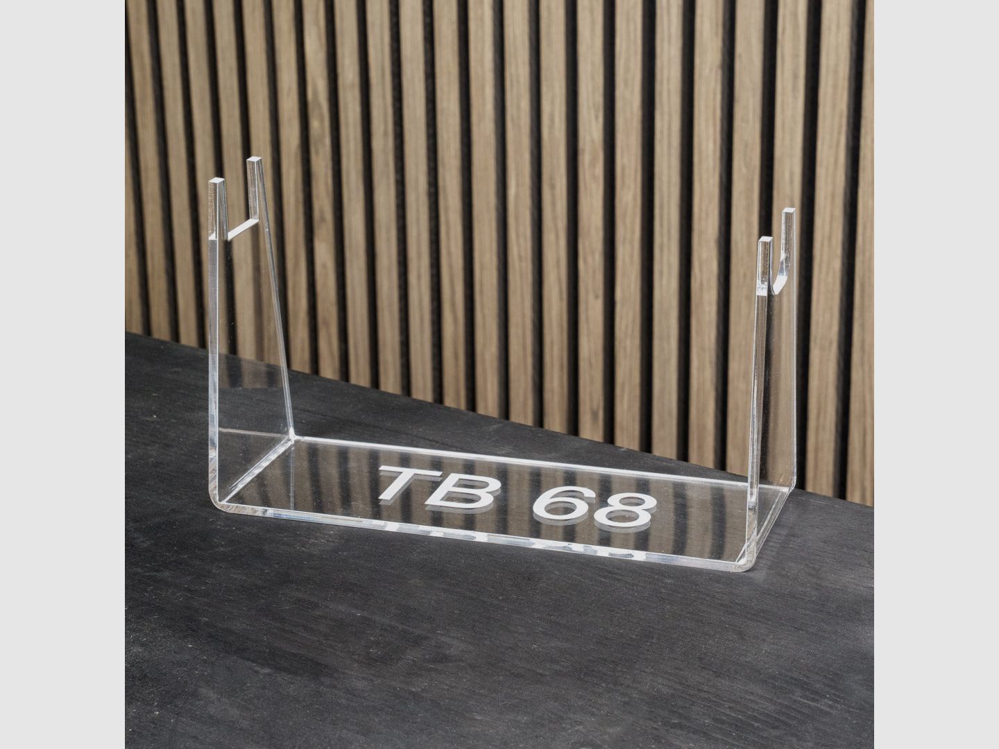 PLEXIGLAS® table stand for HDB68 | TB68 | stylish design with laser-engraved Homedefence logo