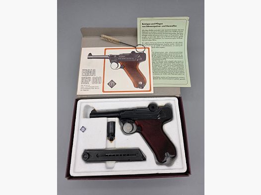 Erma Mod. KGP 690 Estado de colección 8mmK P08 pistola de fogueo PTB 402 SRS rara KGP690