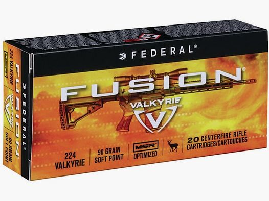 Federal Fusion .224 Valkyrie 90GR JSP 20 cartouches