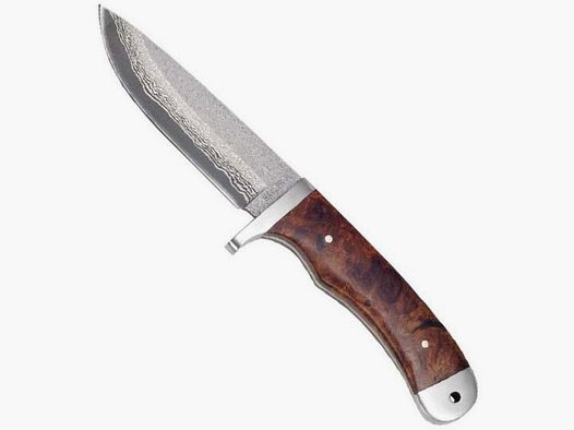 Cuchillo de damasco en caja de regalo con funda de cuero
