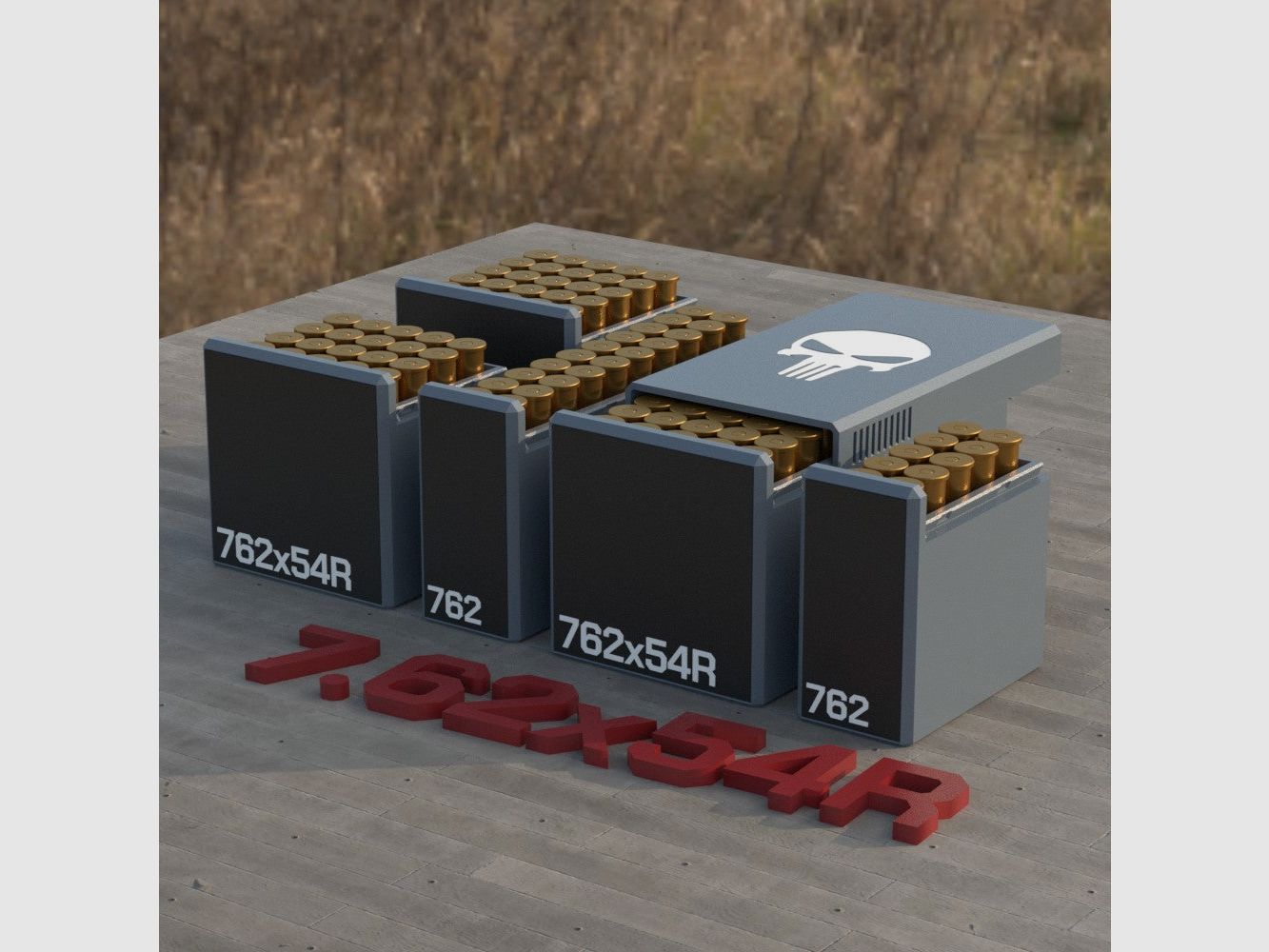 Filamelt scatola per munizioni / Scatola per munizioni 7.62x54R - scatola per cartucce per 50 colpi, Made in Germany