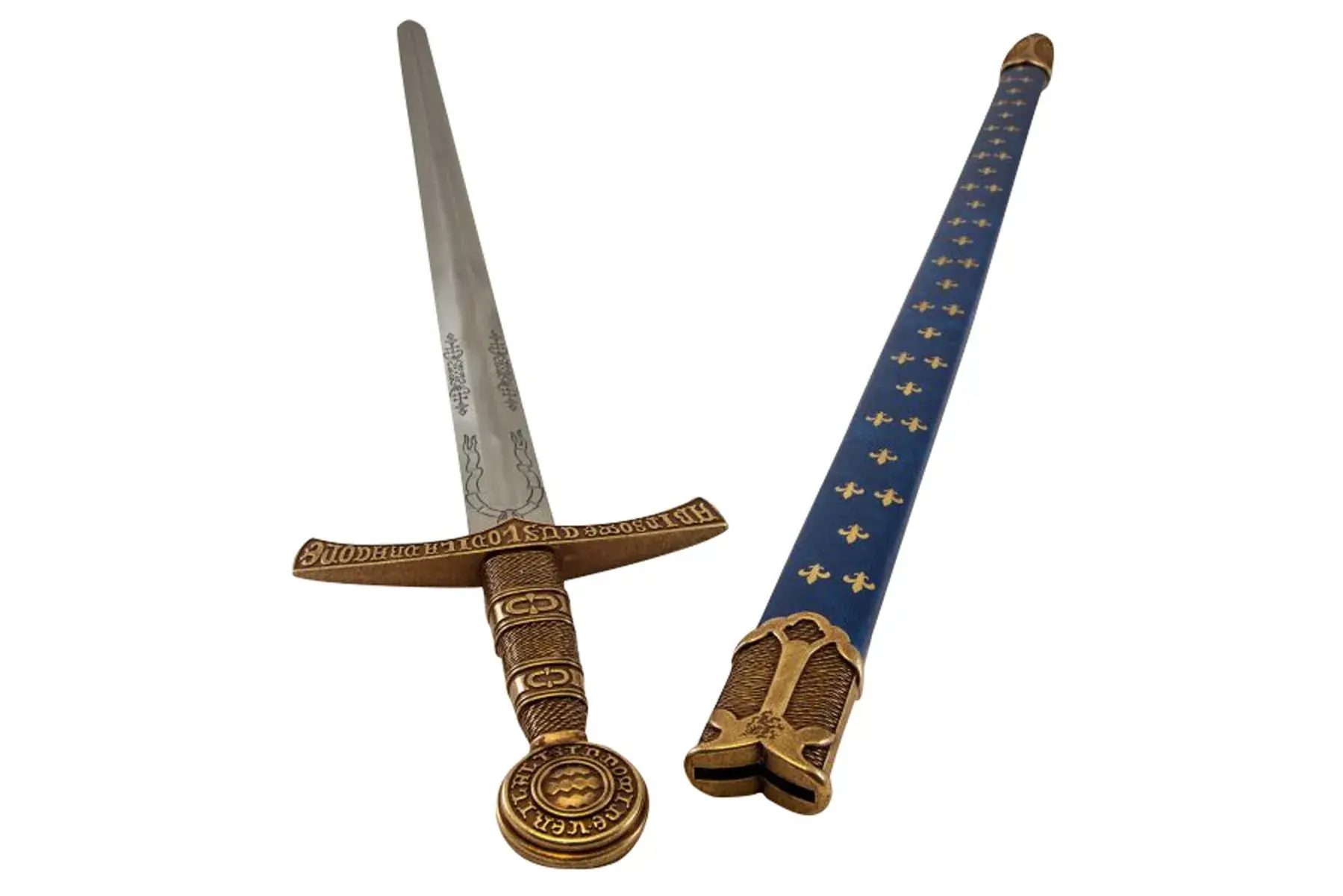 Replik Denix französisches Mittelalter-Schwert EPEE FLEUR DE LYS Futteral blau 109 cm, Bild 2 von 14