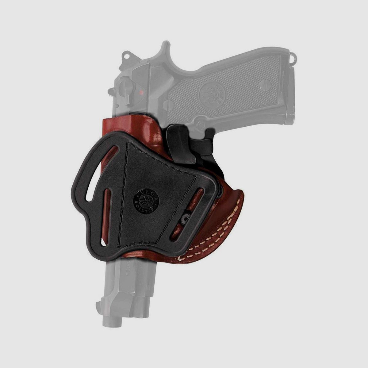 Techno-Loop-Holster mit Sicherung Beretta /92 /96 /98,CZ 75 SP01/75/85,Taurus PT 92/99/100/101 Without Rail,Tanfoglio Force,Zoraki 918 Schwarz Rechtshänder
