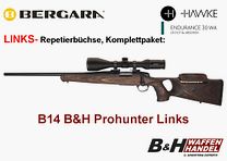 Bergara B14 B&H Prohunter LINKS Lochschaft Endurance 3-12x56 fertig montiert / Optional: Brenner Schalldämpfer