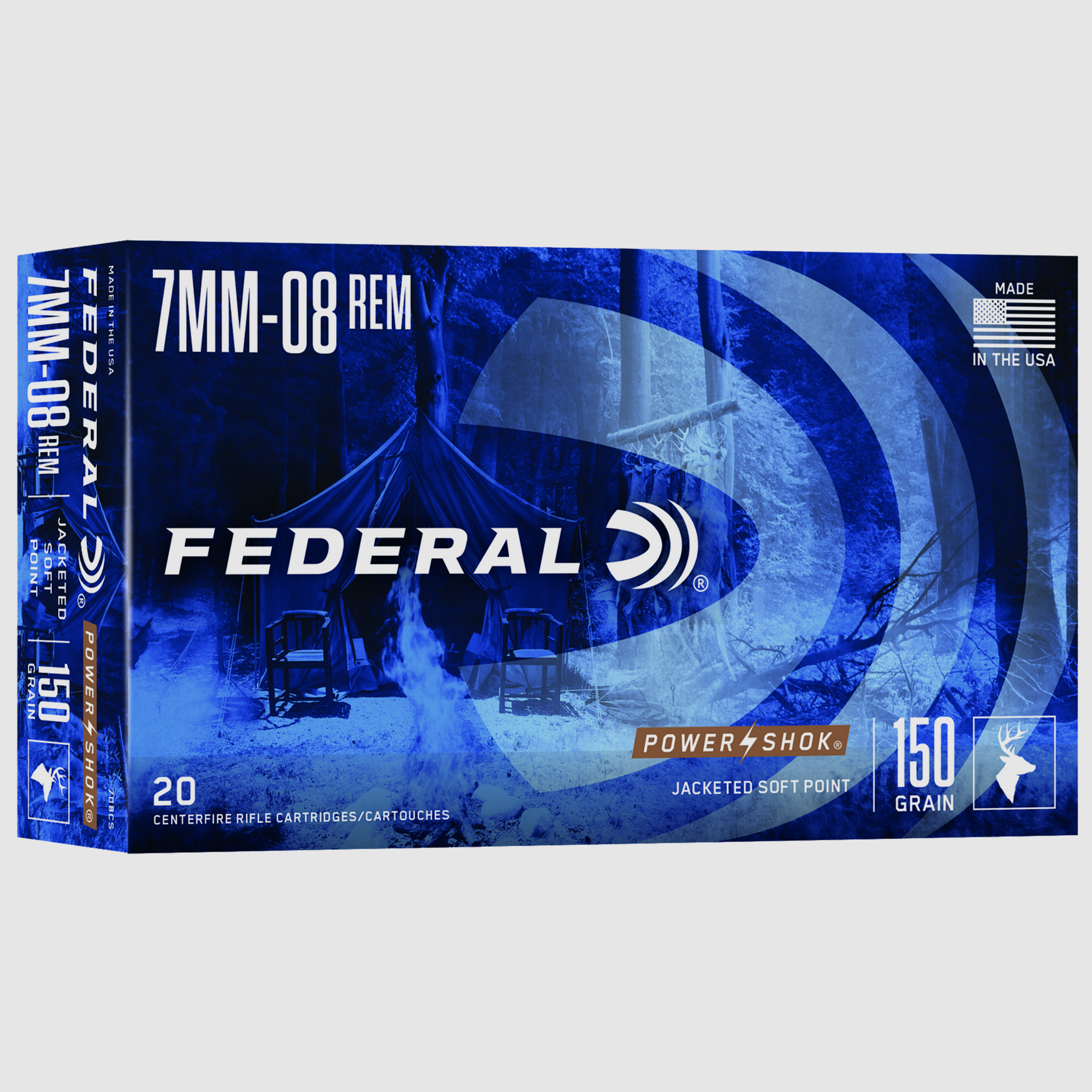 Federal Munizioni per Fucile 7 mm - 08 Rem. 9,7g Jacketed Soft Point Power Shok
