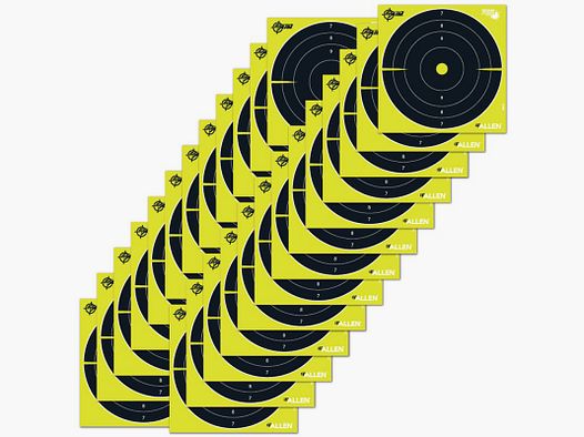 TARCZE STRZELECKIE EZ AIM SPLASH REACTIVE PAPER SHOOTING TARGET BULLSEYE BLACK / CHARTREUSE 25-PACK