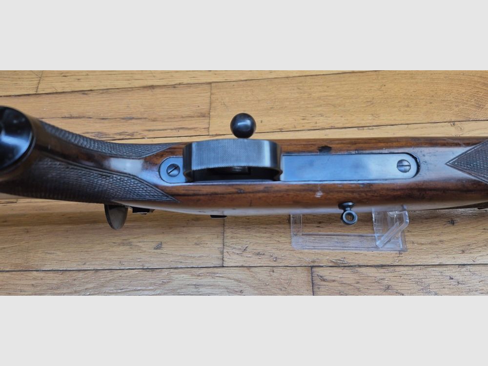 Sehr schöne Wettbewerbsbüchse Mauser ES350 B – III. Reich – Modell Meisterschaftsbüchse – 22LR – Herbstwaffe 1936 – Mono-Nummer – Premium Lauf – Original Mauser Diopter (abnehmbar) – Ausgezeichneter Zustand – TBE++, Bild 16 von 39