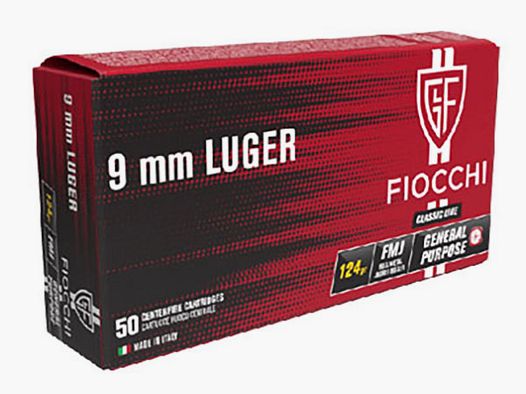 Fiocchi 9mmLuger Vollmantel 7,45g - 115gr.