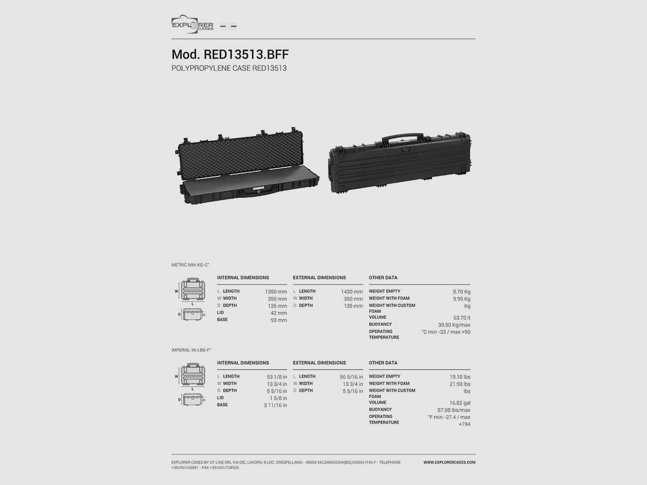 EXPLORER CASES Red 13513 BFF – Density Full Foam, imagen 3 de 3